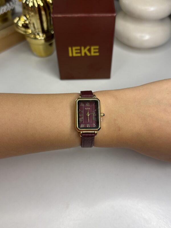 Montre IEKE rectangle/ cuire