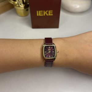 Montre IEKE carrée / cuire