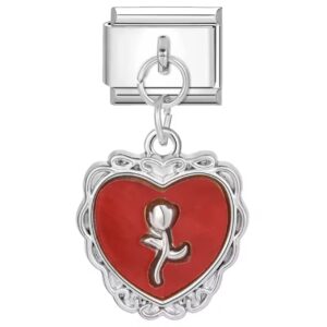 Charm coeur rouge pendant