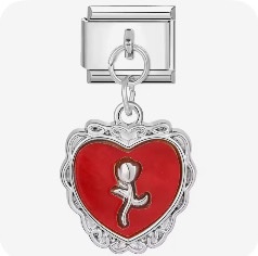 Charm coeur rouge pendant