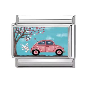 Charm pink car