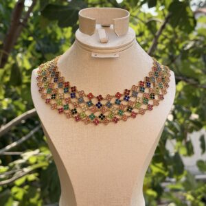 Collier fleur en laiton