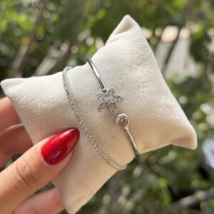 Duo bracelet flora ( plaque or)