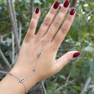 Chaine de main hermes argente